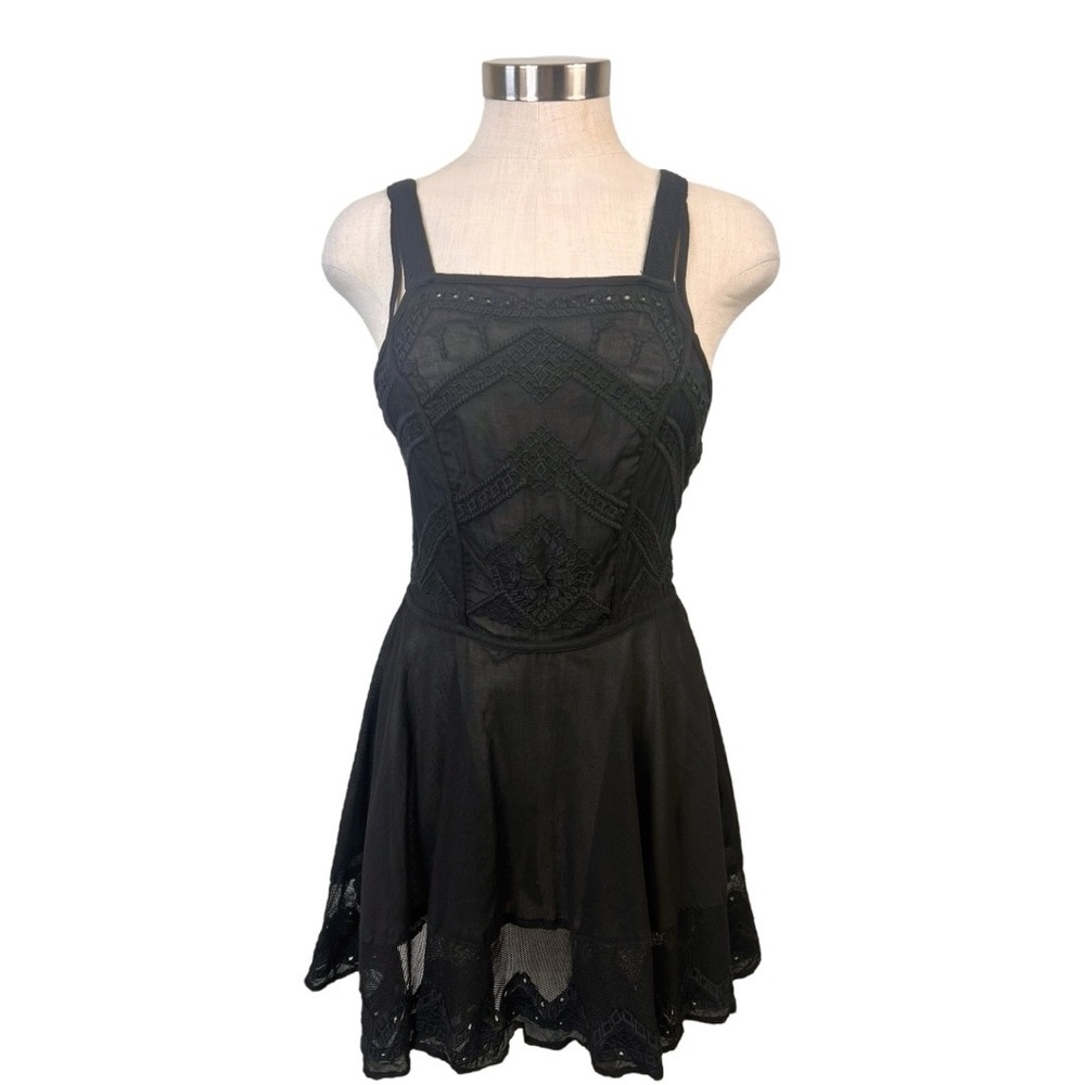 Free People Marrakech Black Mini Dress Size Medium